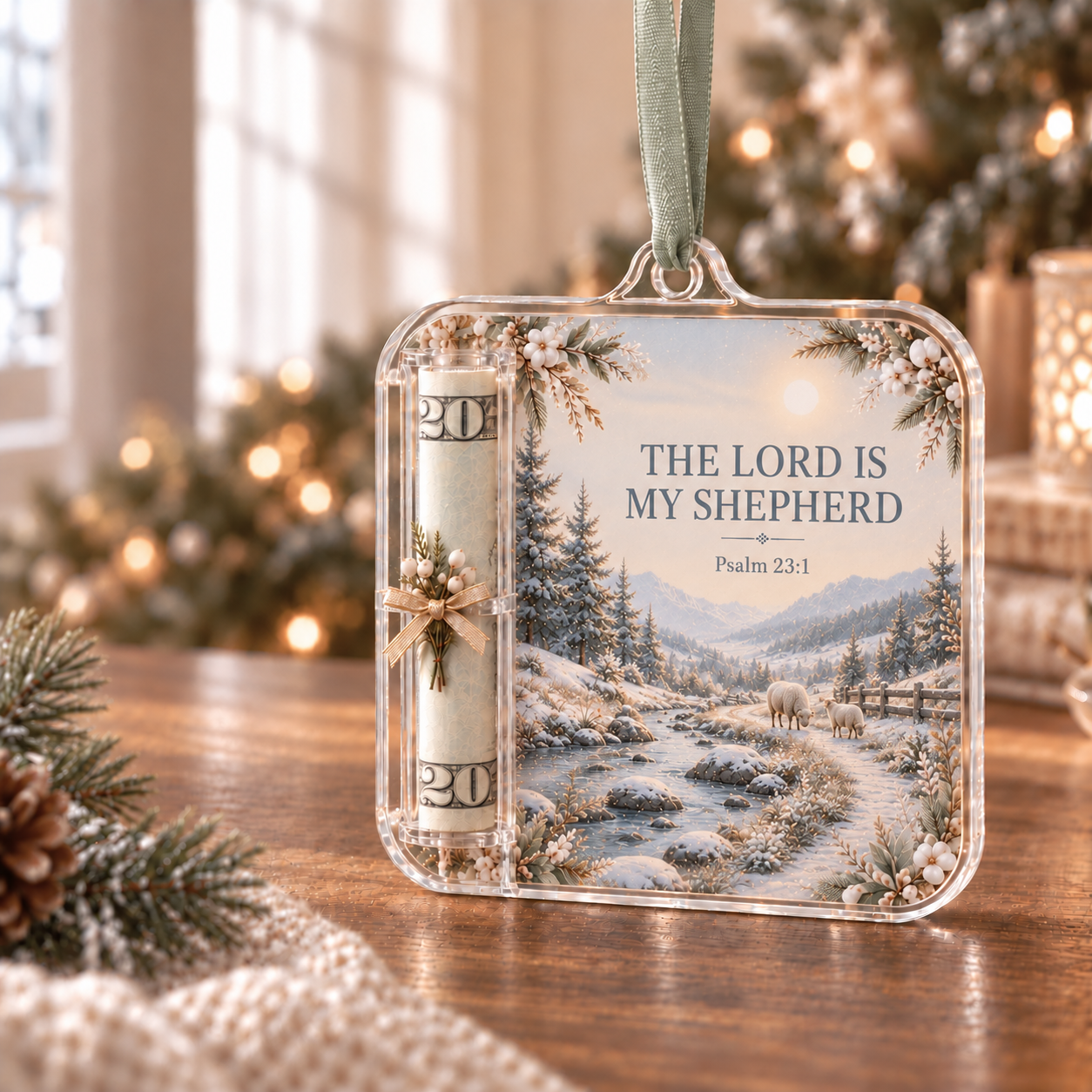 ✝️Psalms of Comfort & Strength – Scripture Cash Gift Ornament
