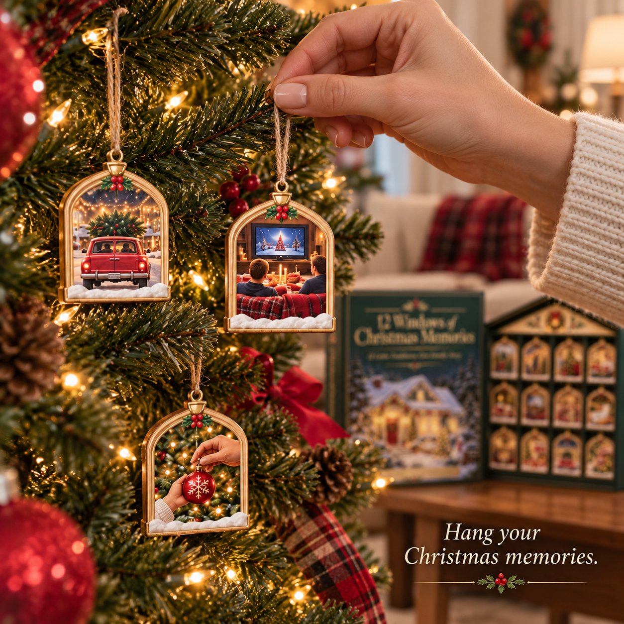 12 Windows of Christmas Memories Keepsake Ornament Set