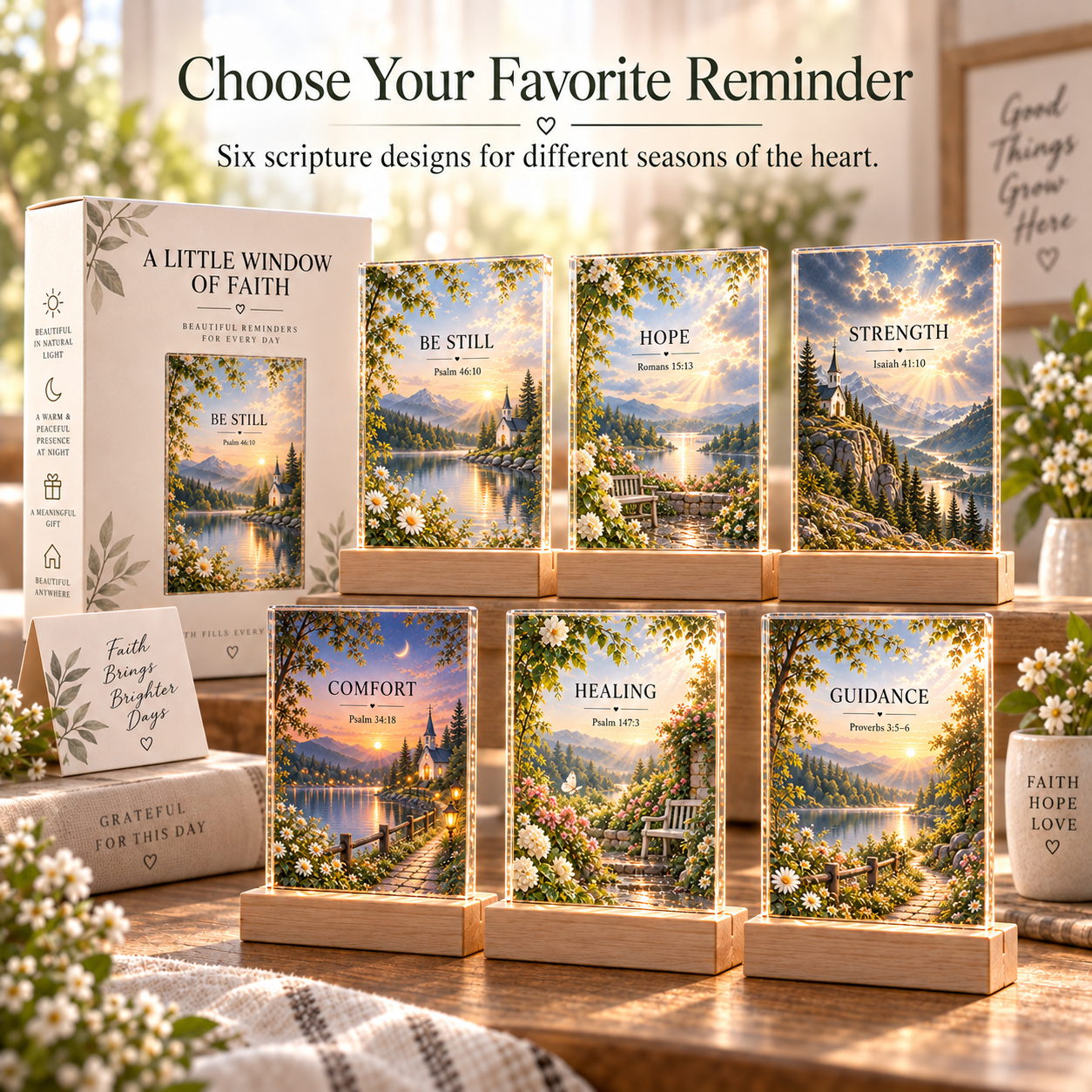 Six A Little Window of Faith Scripture keepsake designs