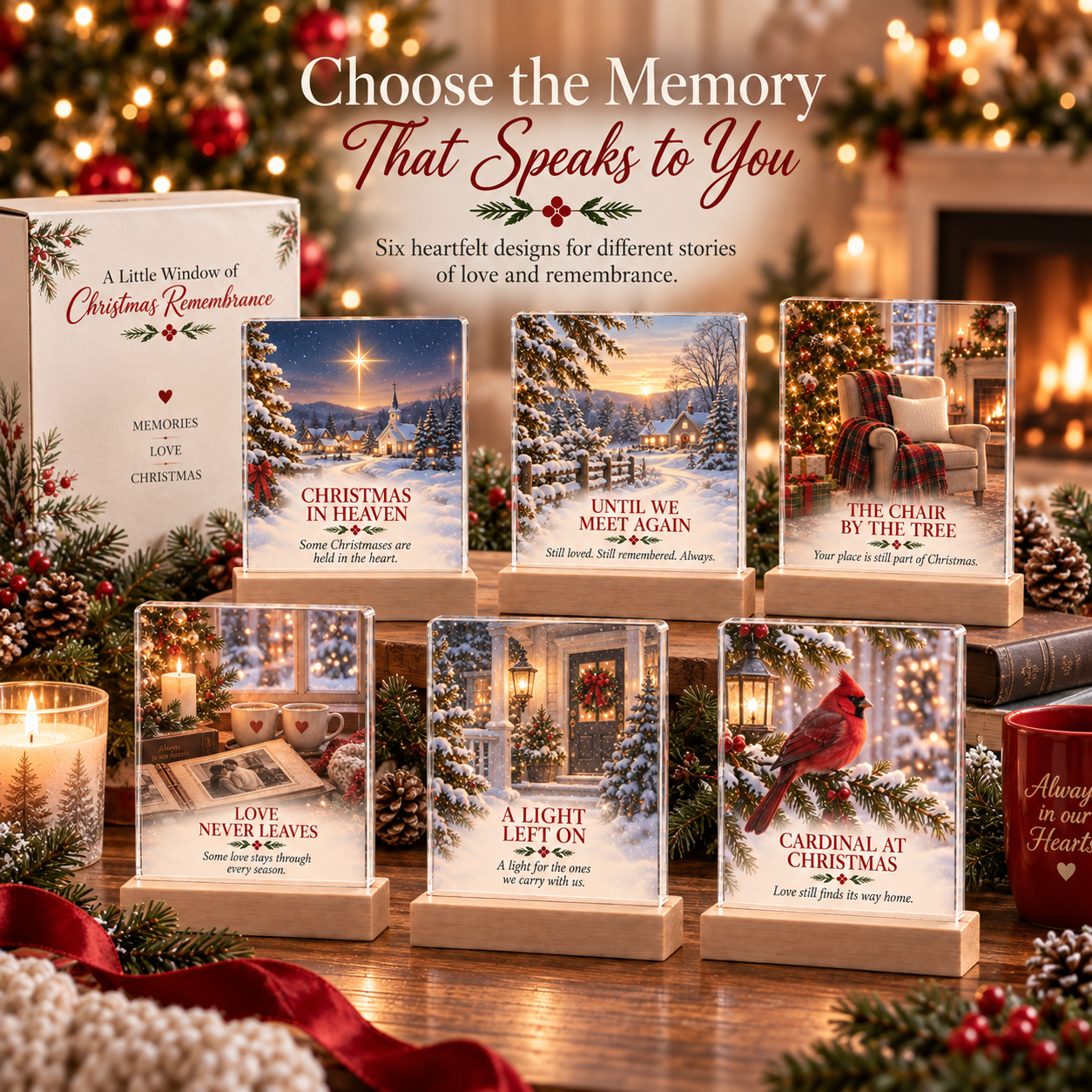 Six Christmas Remembrance keepsake designs