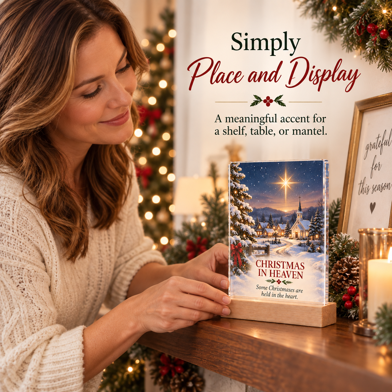 Christmas Remembrance keepsake displayed in a warm home