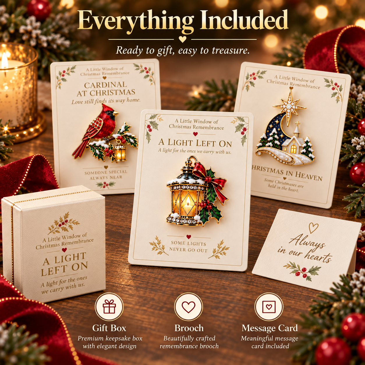 Brooch, gift box and meaningful message card included
