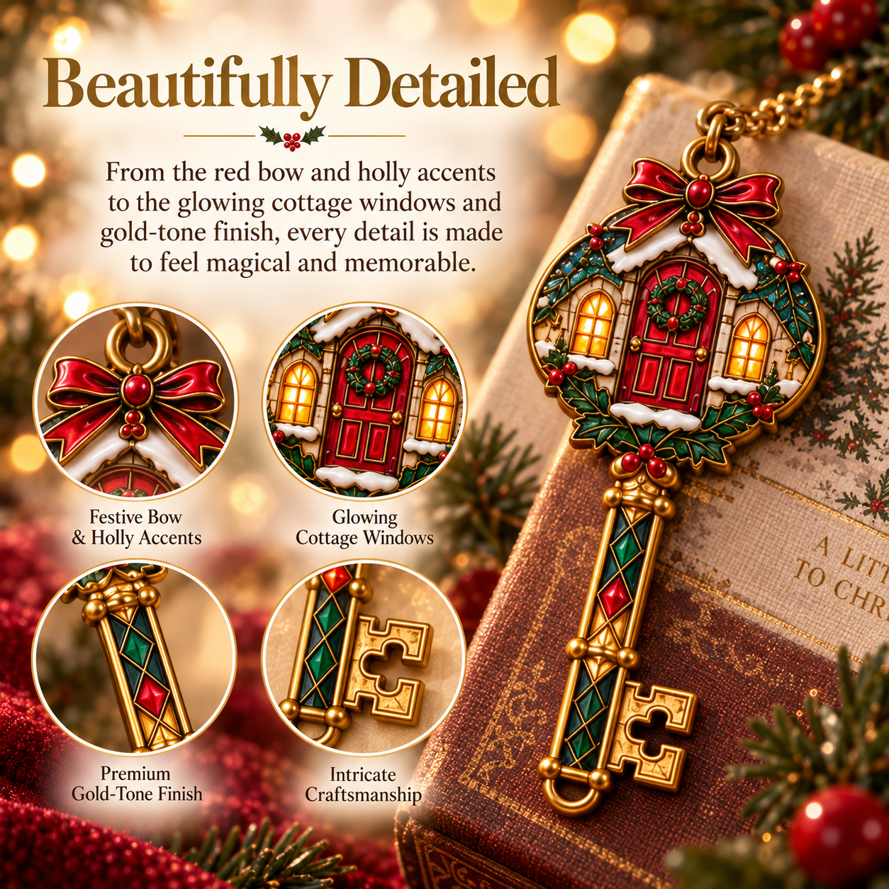 Beautifully Detailed Christmas Key Keepsake
