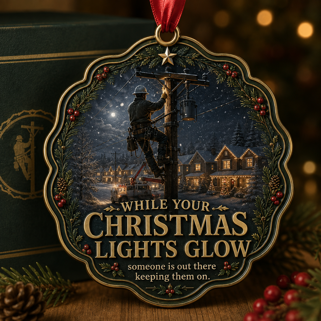 Power Lineman Christmas Tribute Keepsake