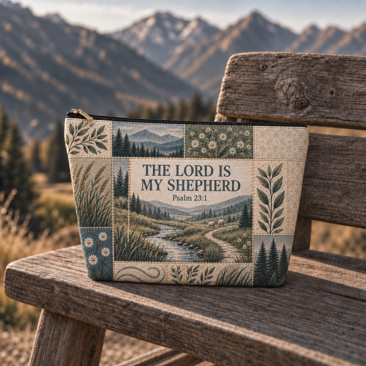 ✝️Psalms of Comfort & Strength – Scripture Patchwork Keepsake Pouch