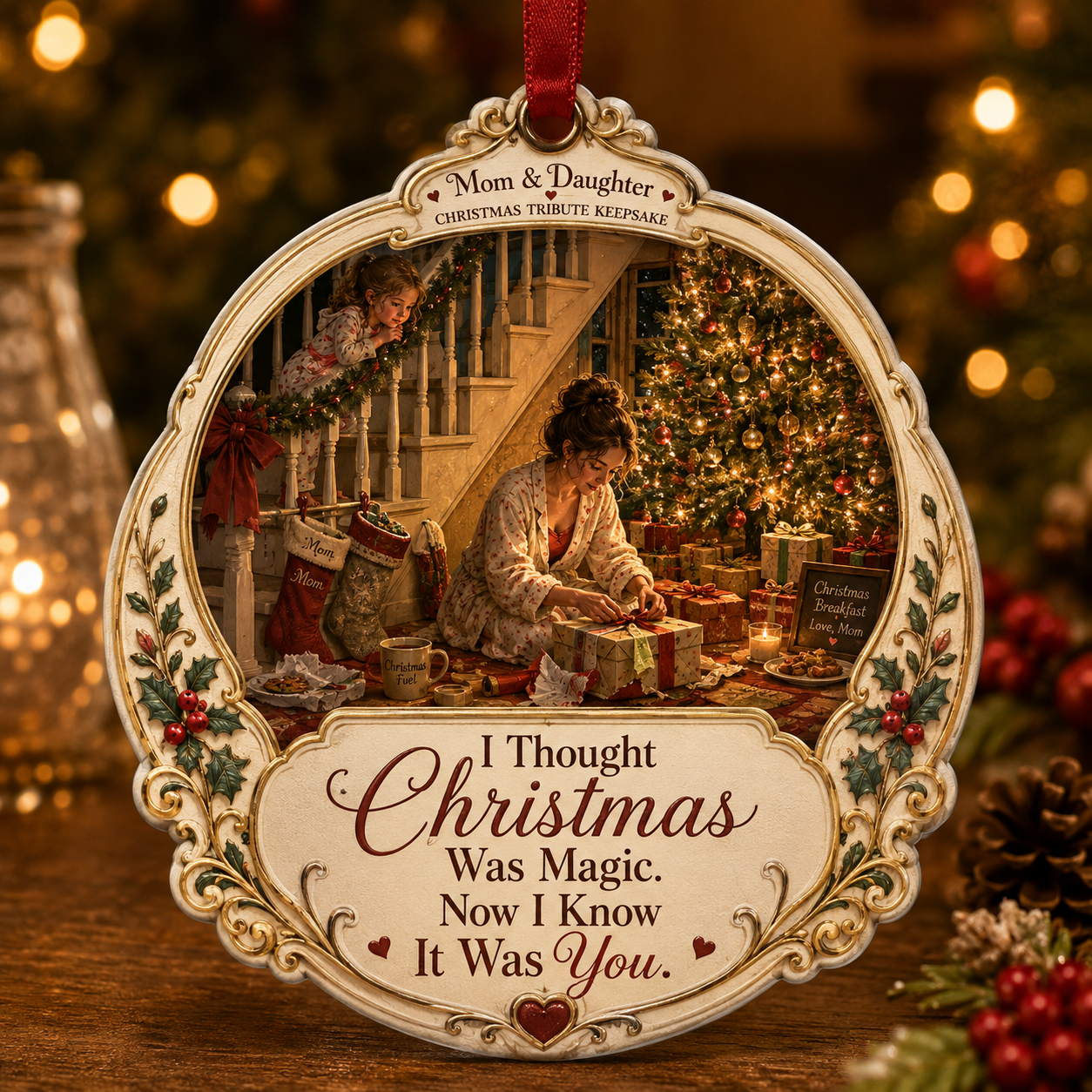 Mom & Daughter Christmas Tribute Keepsake