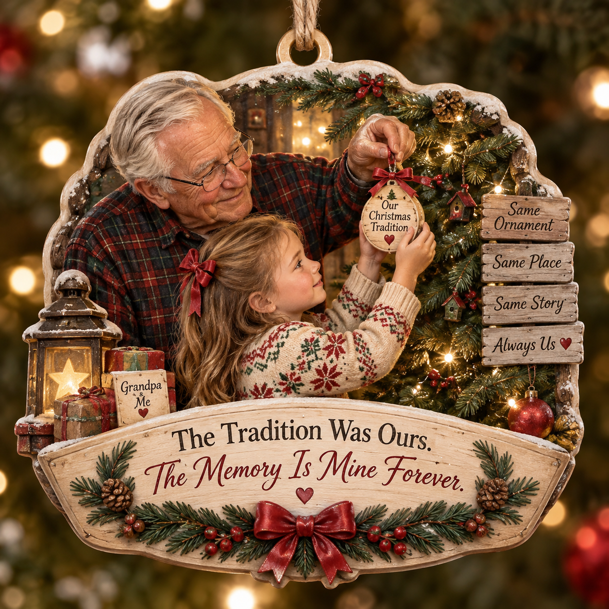 Grandpa & Granddaughter Christmas Tribute Keepsake