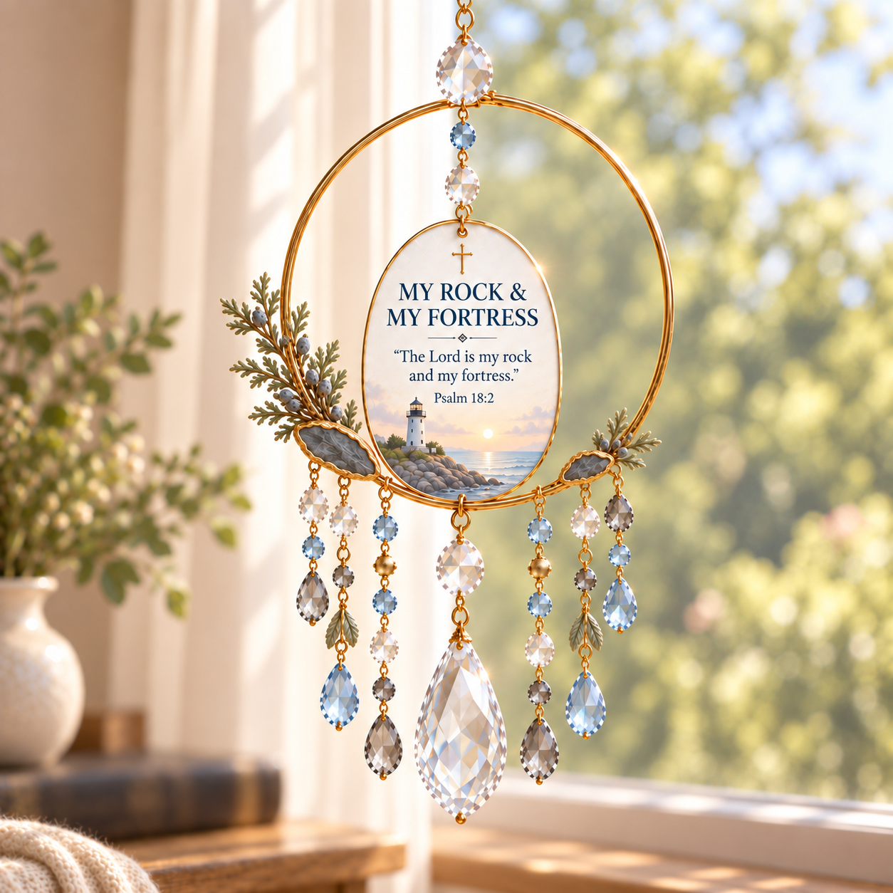✝️Psalms of Comfort & Strength – Jeweled Scripture Suncatcher