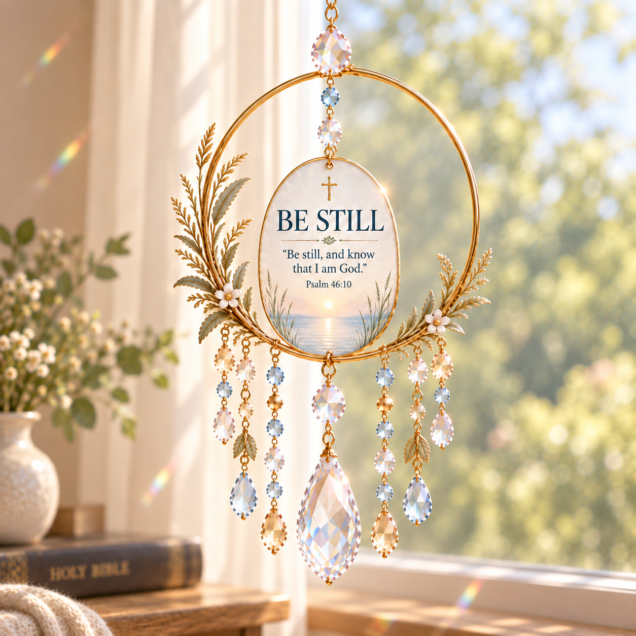 ✝️Psalms of Comfort & Strength – Jeweled Scripture Suncatcher