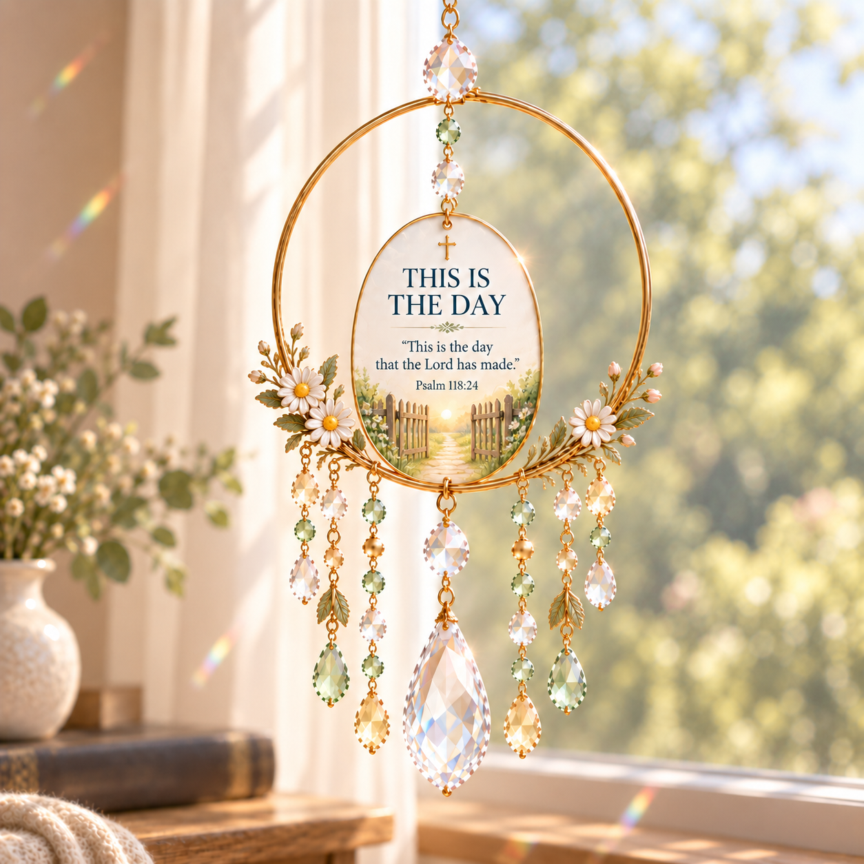 ✝️Psalms of Comfort & Strength – Jeweled Scripture Suncatcher
