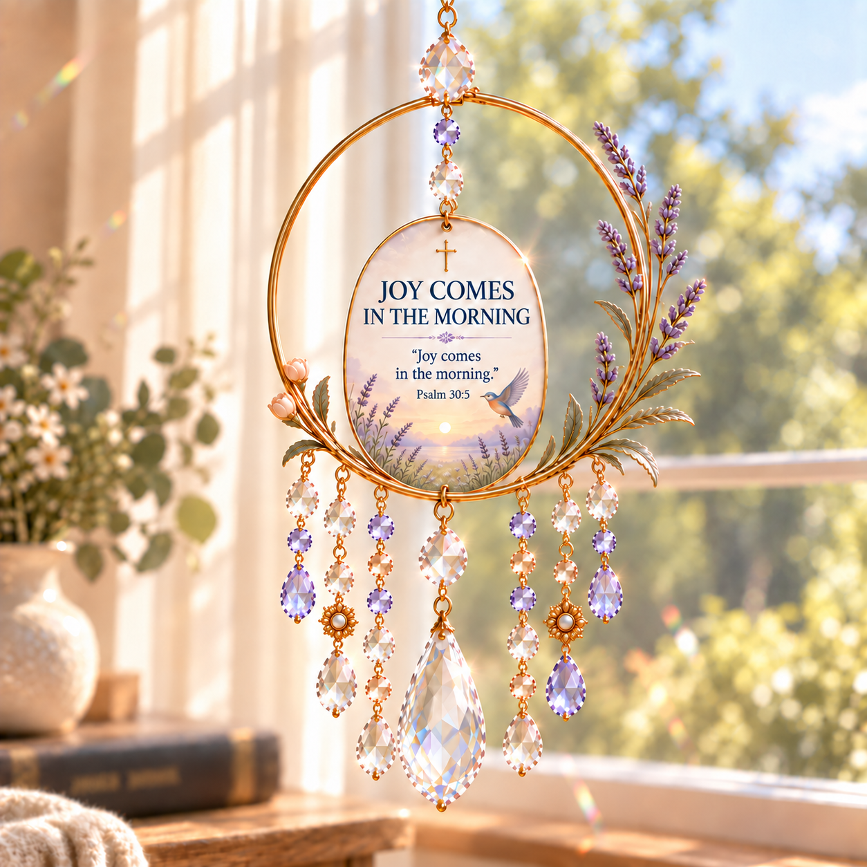 ✝️Psalms of Comfort & Strength – Jeweled Scripture Suncatcher