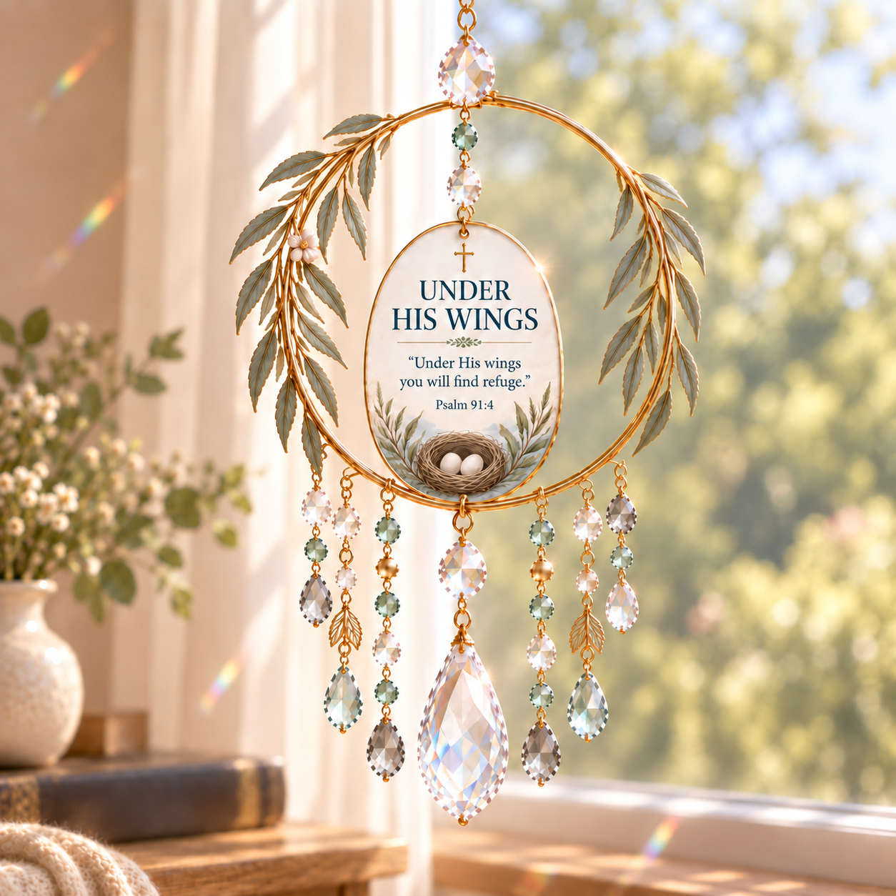 ✝️Psalms of Comfort & Strength – Jeweled Scripture Suncatcher
