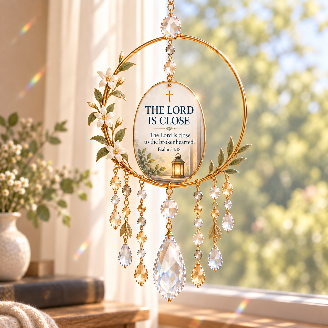 ✝️Psalms of Comfort & Strength – Jeweled Scripture Suncatcher