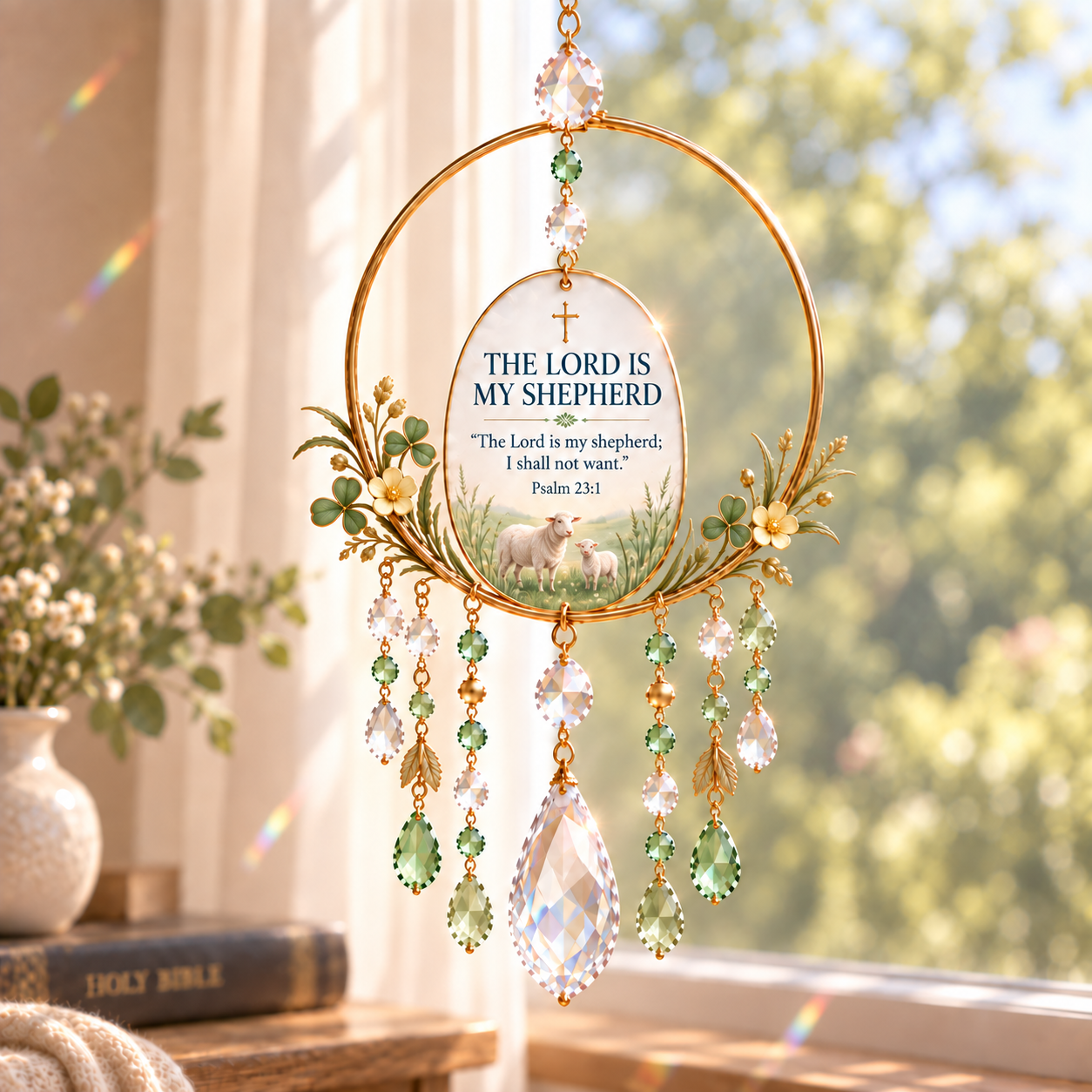 ✝️Psalms of Comfort & Strength – Jeweled Scripture Suncatcher