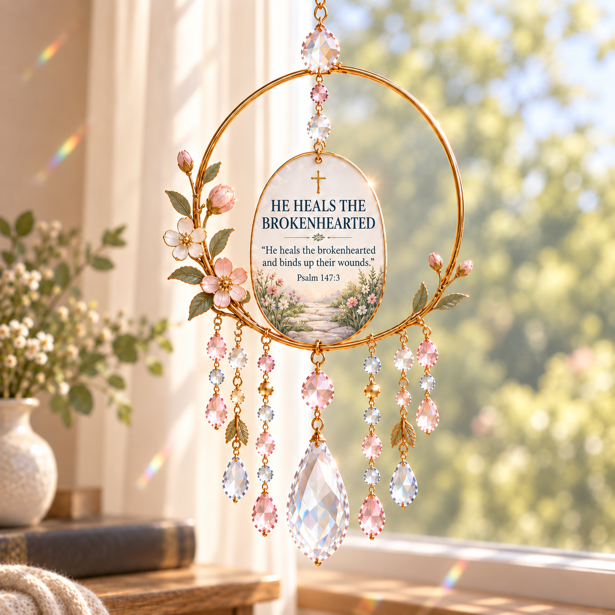 ✝️Psalms of Comfort & Strength – Jeweled Scripture Suncatcher