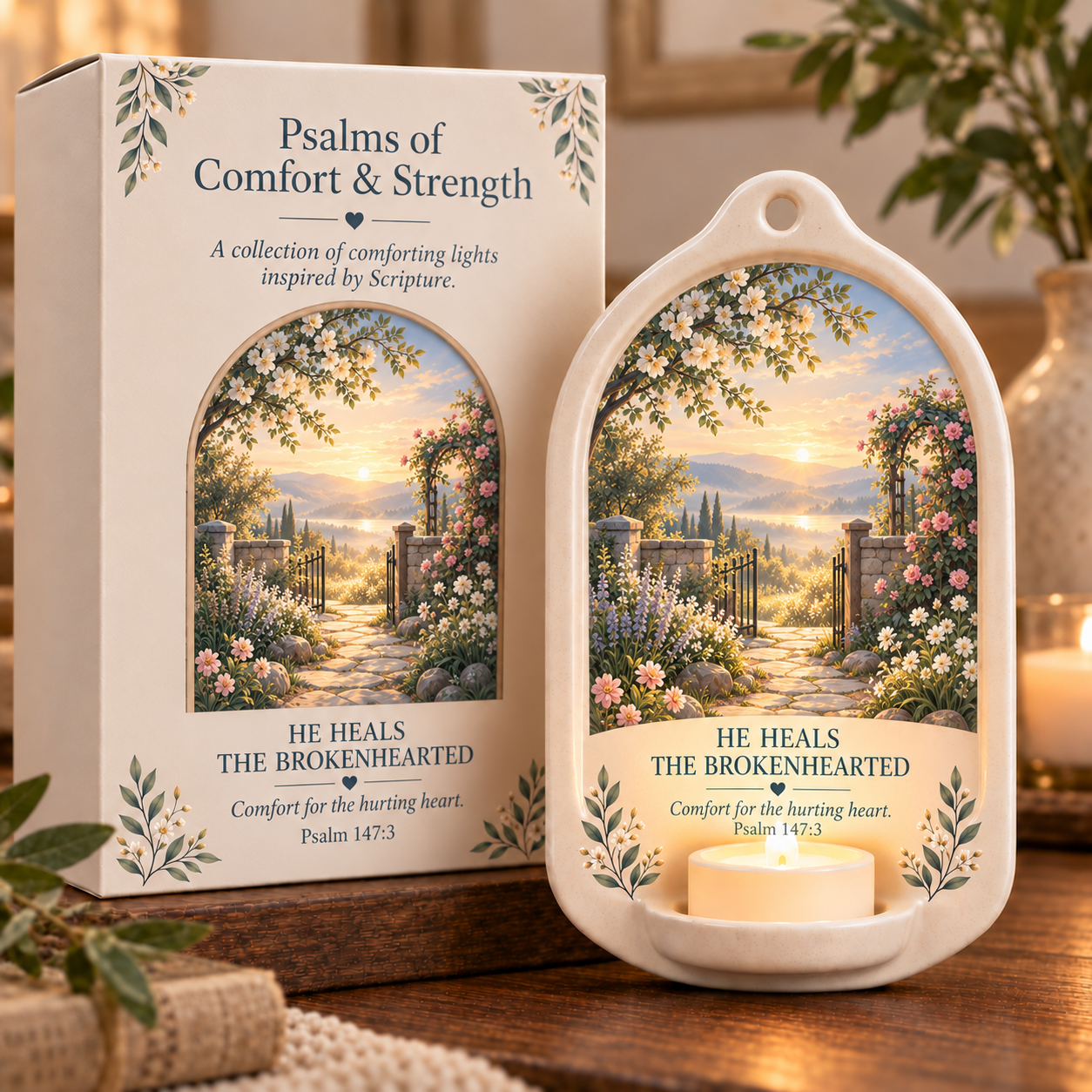 ✝️Psalms of Comfort & Strength Ceramic Wall Light