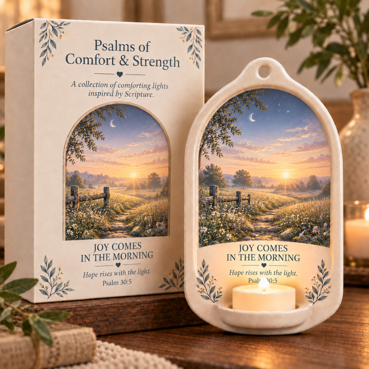 ✝️Psalms of Comfort & Strength Ceramic Wall Light
