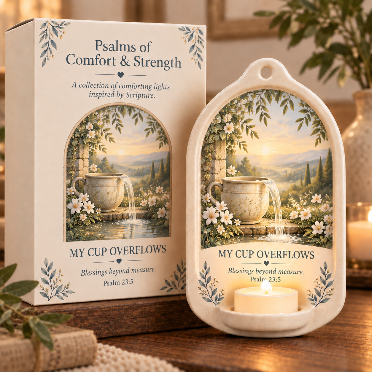 ✝️Psalms of Comfort & Strength Ceramic Wall Light