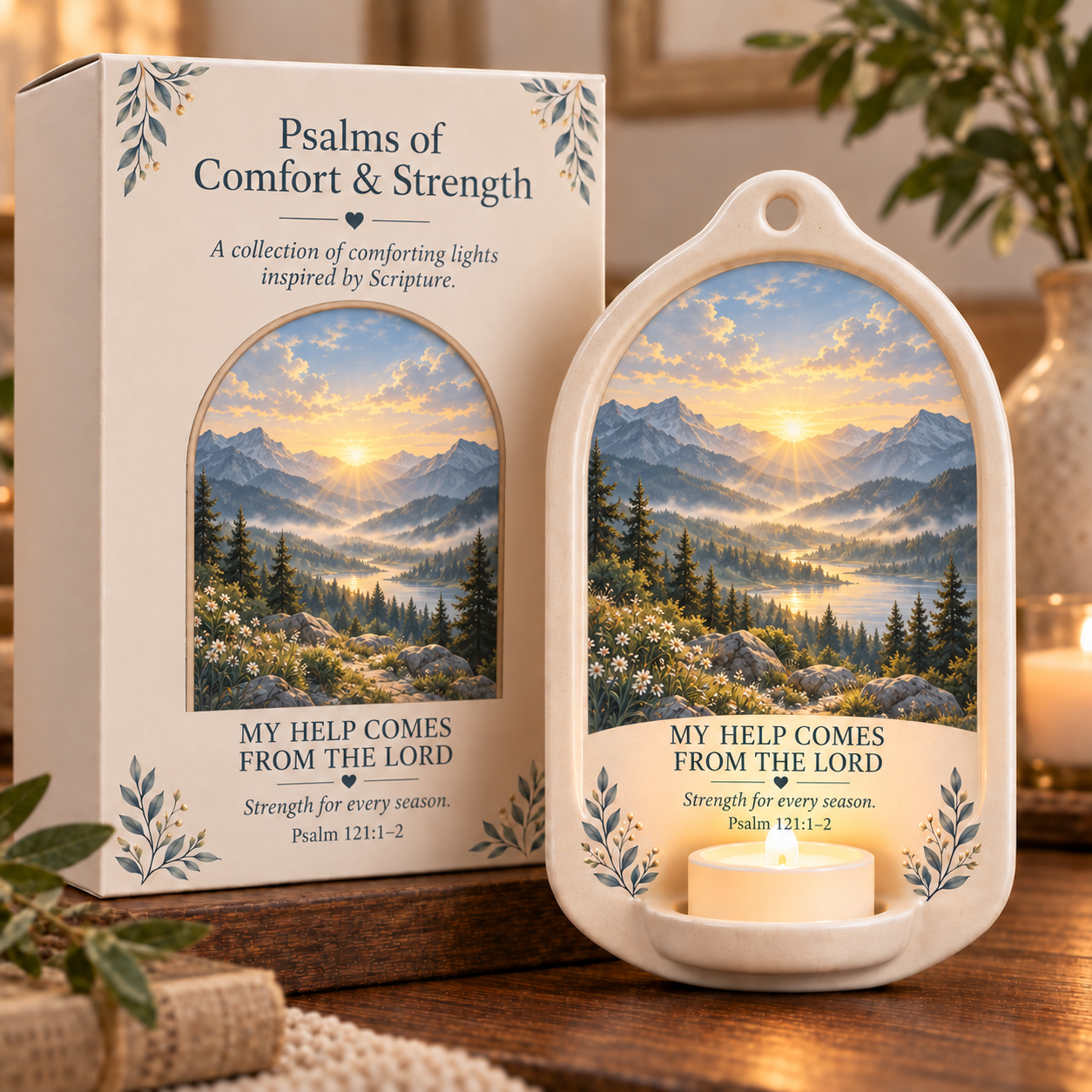 ✝️Psalms of Comfort & Strength Ceramic Wall Light