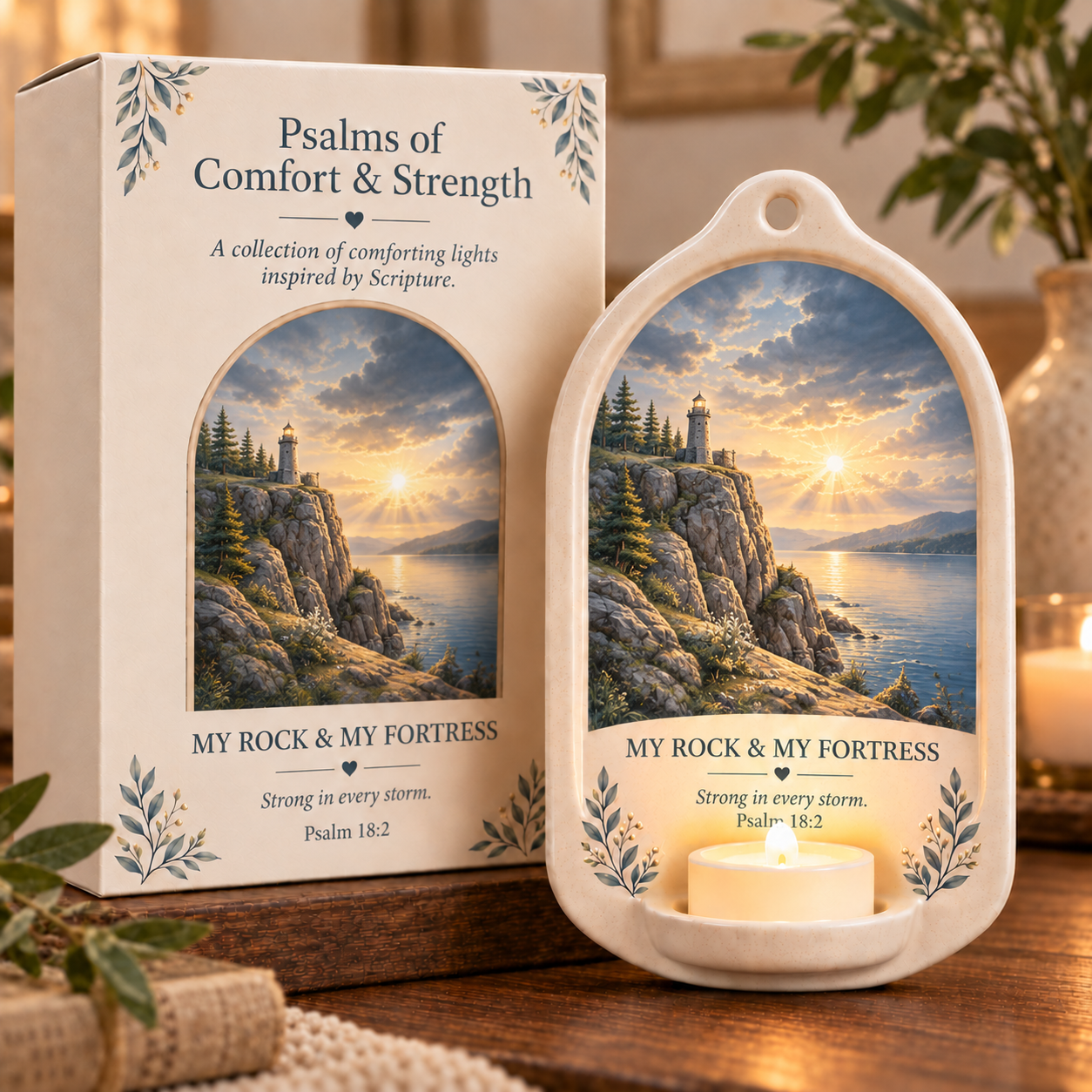 ✝️Psalms of Comfort & Strength Ceramic Wall Light
