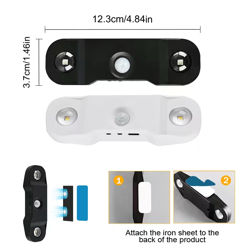 Rechargeable Motion Sensor Wall Light – 3-Color Magnetic LED Sconce