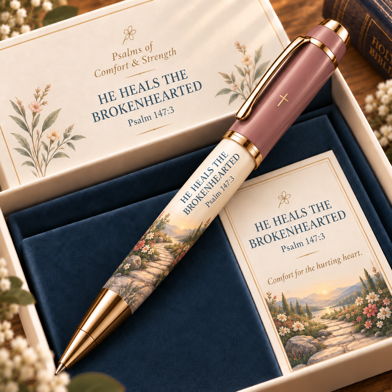 ✝️Psalms of Comfort & Strength – Scripture Keepsake Pen