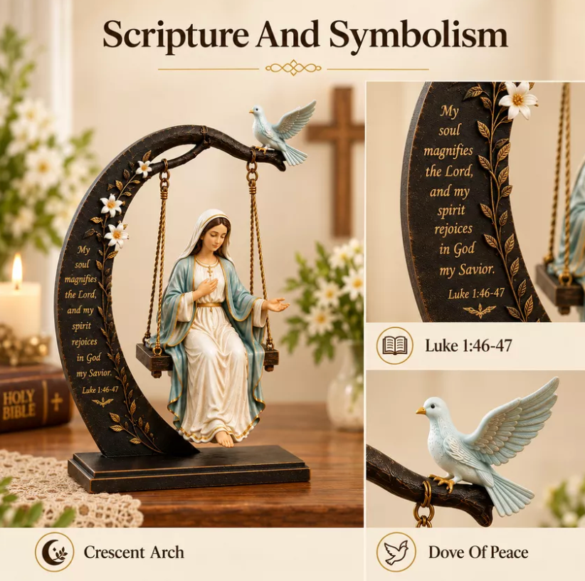 ✝️ Quiet Moments of Faith – Jesus & Mary Scripture Swing Keepsake