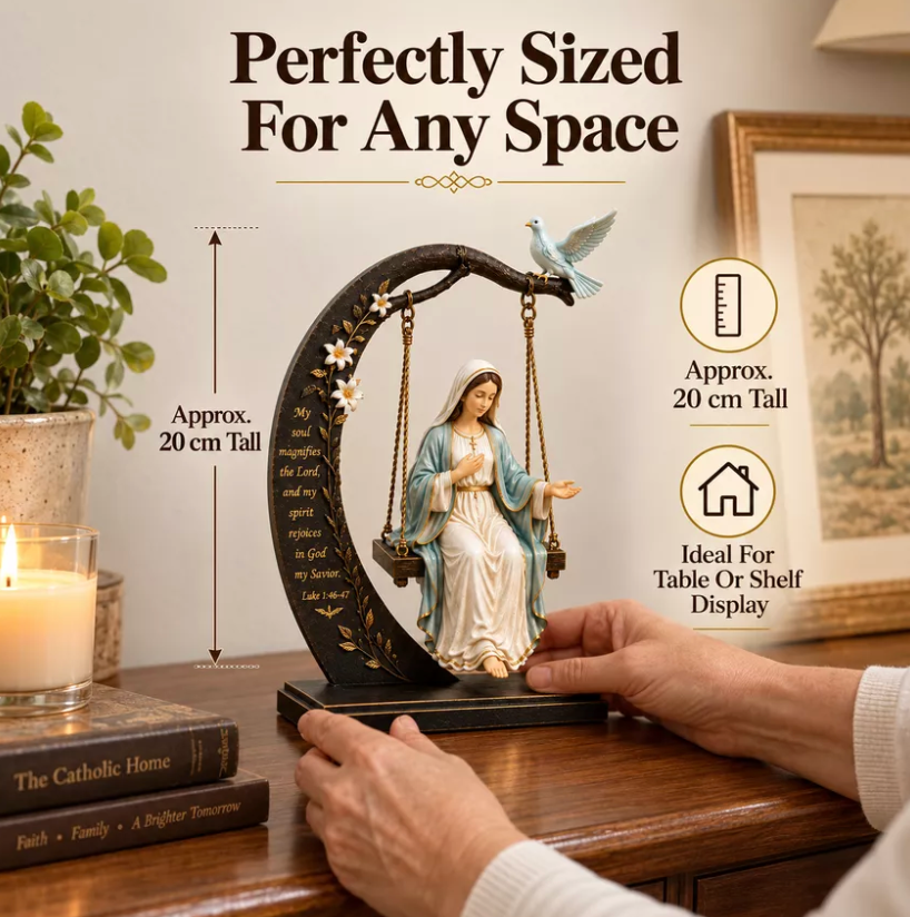✝️ Quiet Moments of Faith – Jesus & Mary Scripture Swing Keepsake