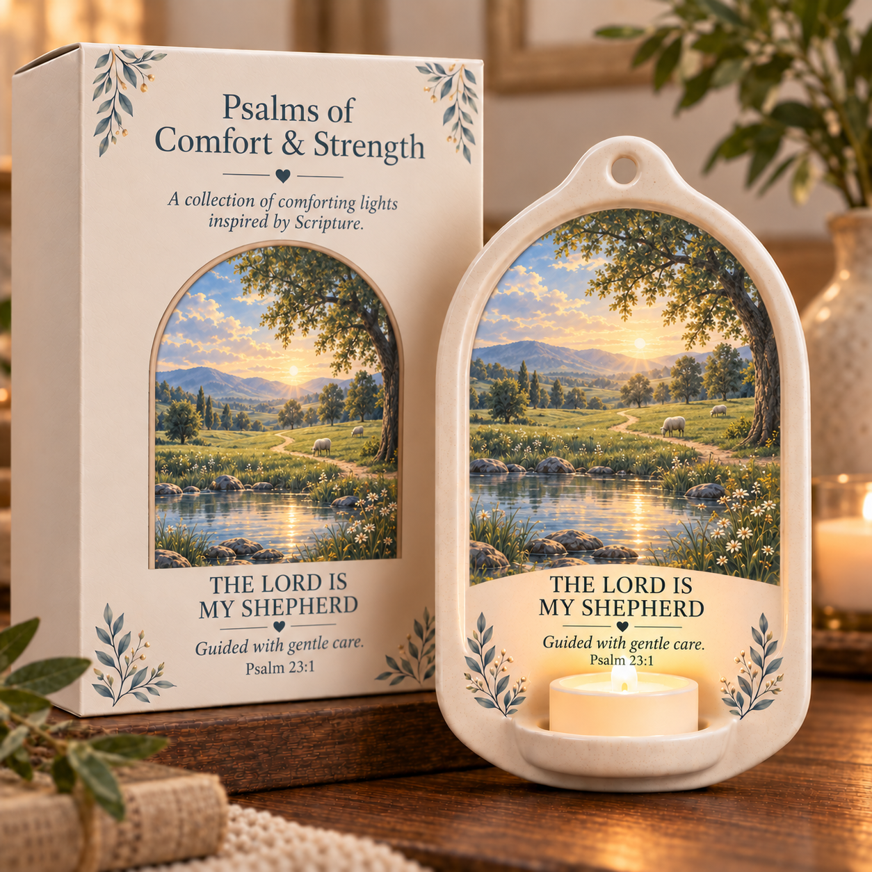 ✝️Psalms of Comfort & Strength Ceramic Wall Light