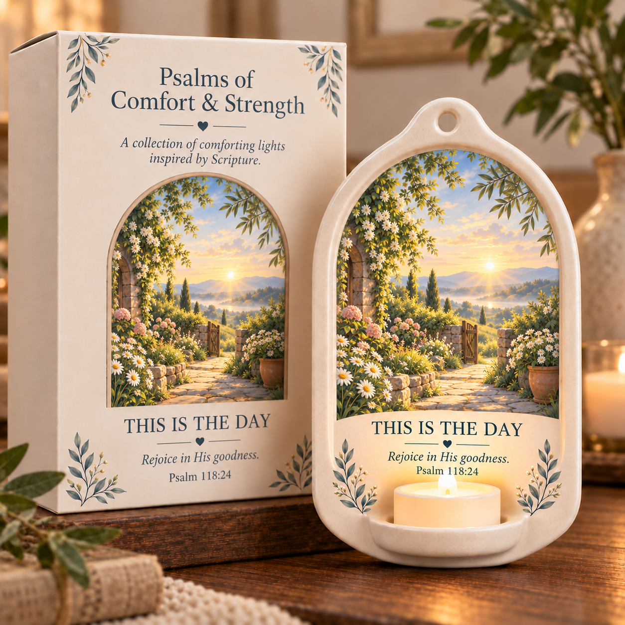 ✝️Psalms of Comfort & Strength Ceramic Wall Light