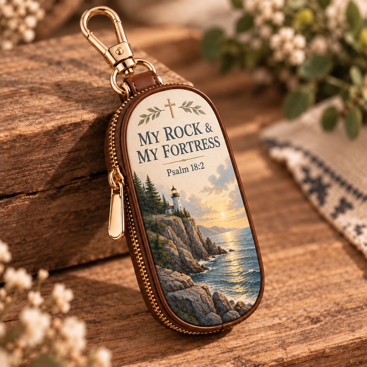 ✝️Psalms of Comfort & Strength – Scripture Key Fob Wallet