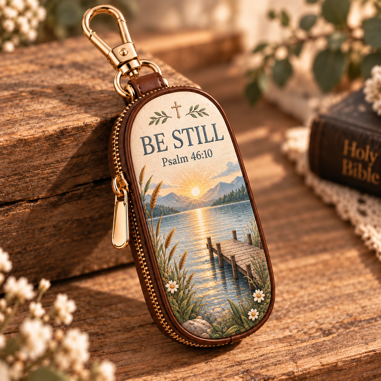 ✝️Psalms of Comfort & Strength – Scripture Key Fob Wallet