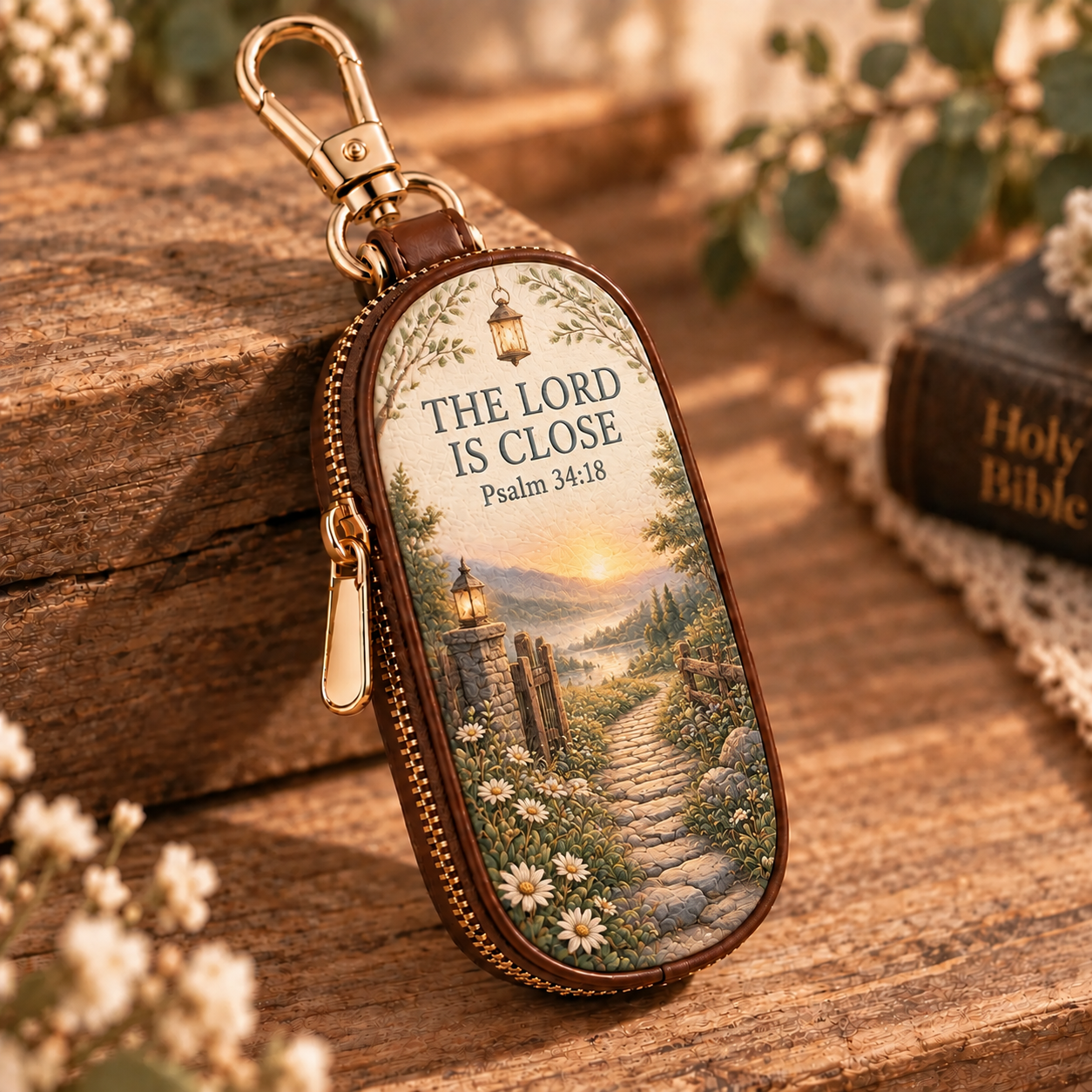 ✝️Psalms of Comfort & Strength – Scripture Key Fob Wallet