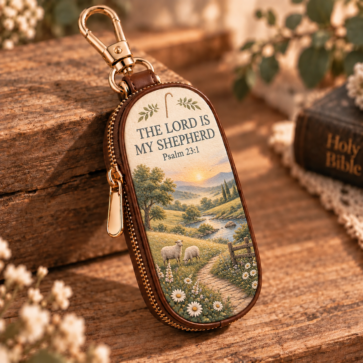 ✝️Psalms of Comfort & Strength – Scripture Key Fob Wallet