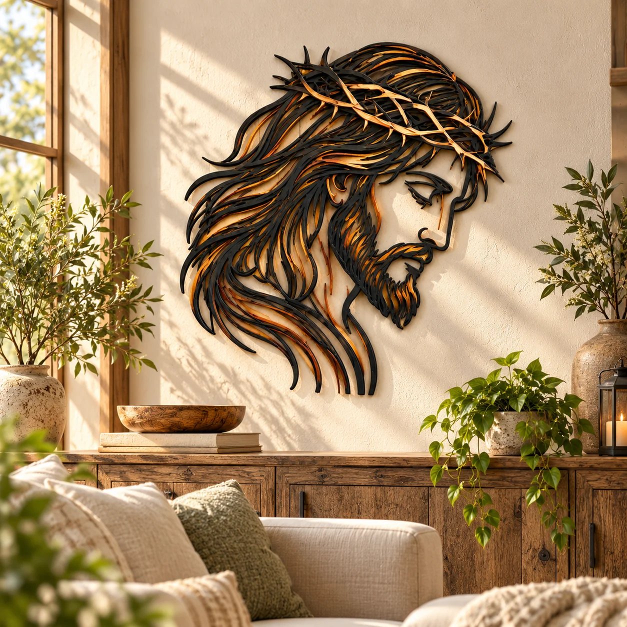 ✝️ Sacred Grace – Jesus & Virgin Mary Metal Wall Art