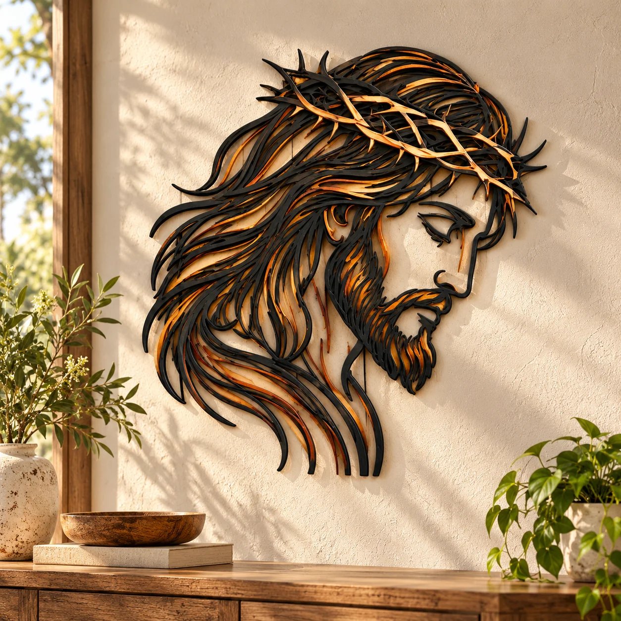 ✝️ Sacred Grace – Jesus & Virgin Mary Metal Wall Art