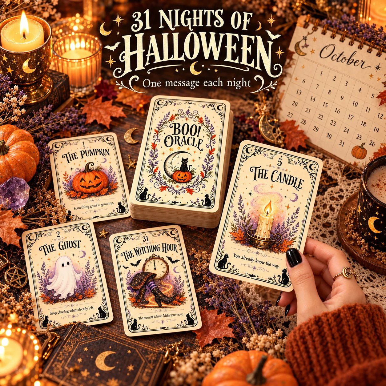 🎃 🔮31 Nights of Halloween Oracle Deck | 31 Daily Spooky Messages for October