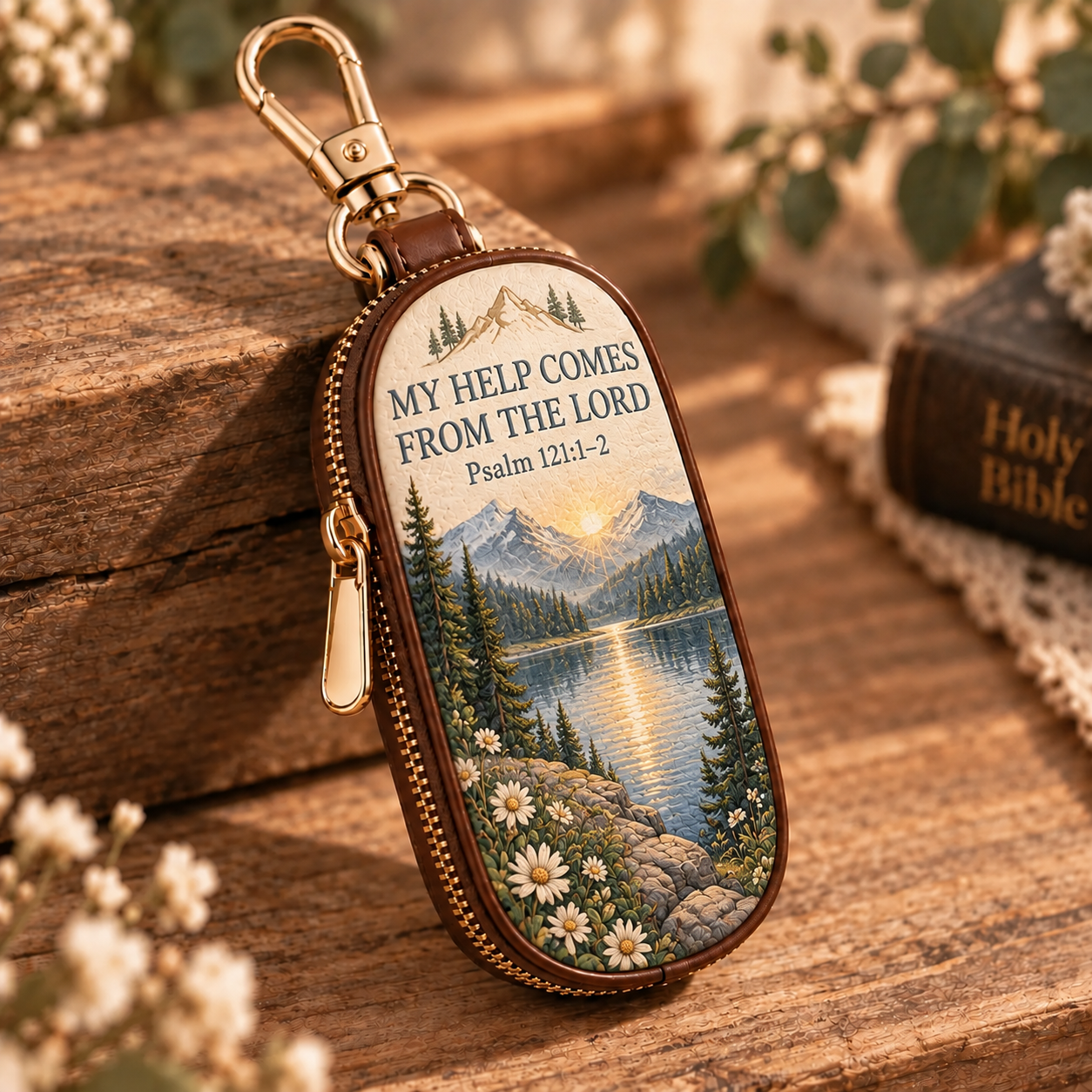 ✝️Psalms of Comfort & Strength – Scripture Key Fob Wallet