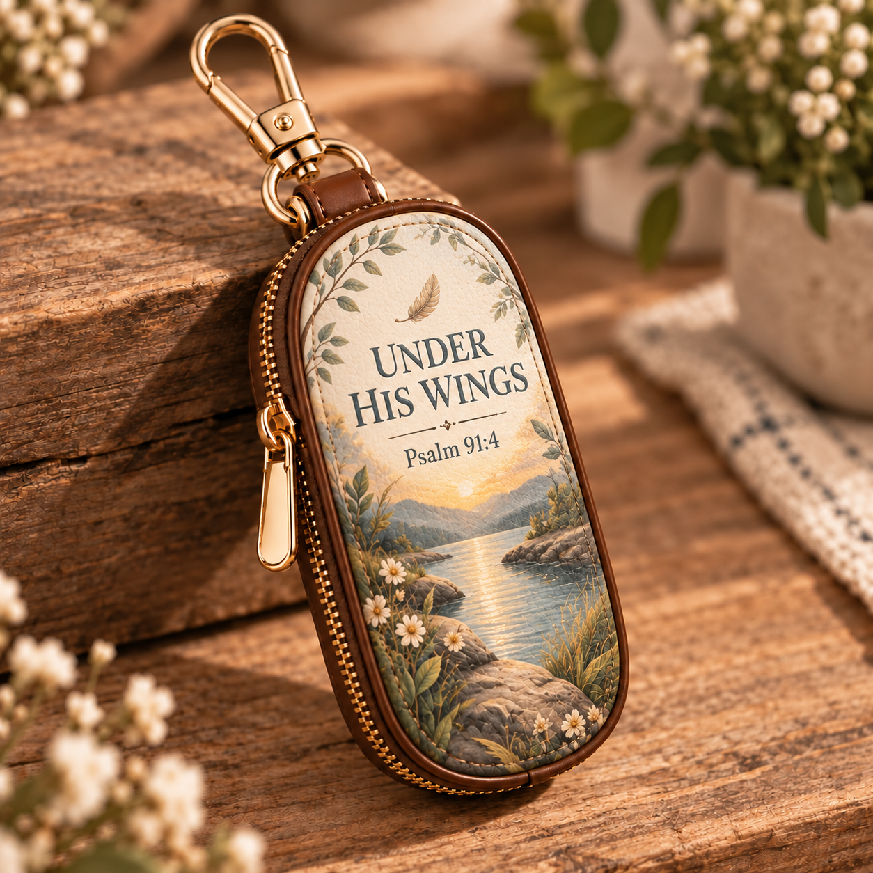 ✝️Psalms of Comfort & Strength – Scripture Key Fob Wallet
