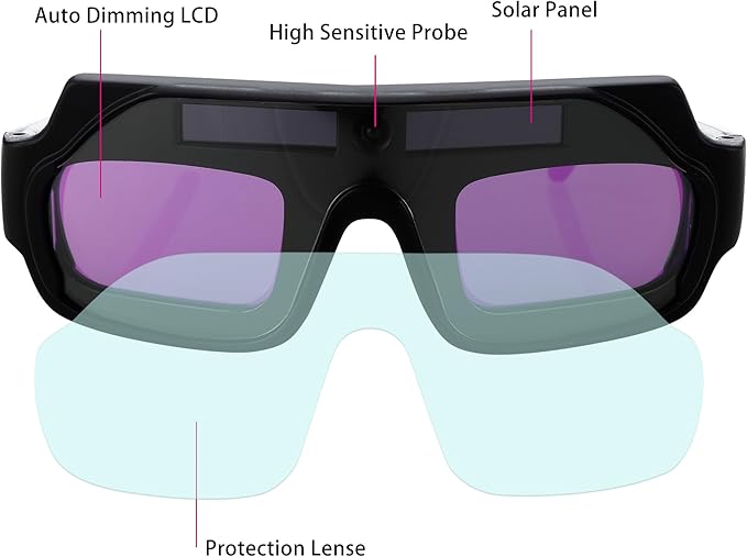 🎁⏳Limited time discount- Solar Auto-Darkening Welding Goggles – Eye Protection with Smart Light Control
