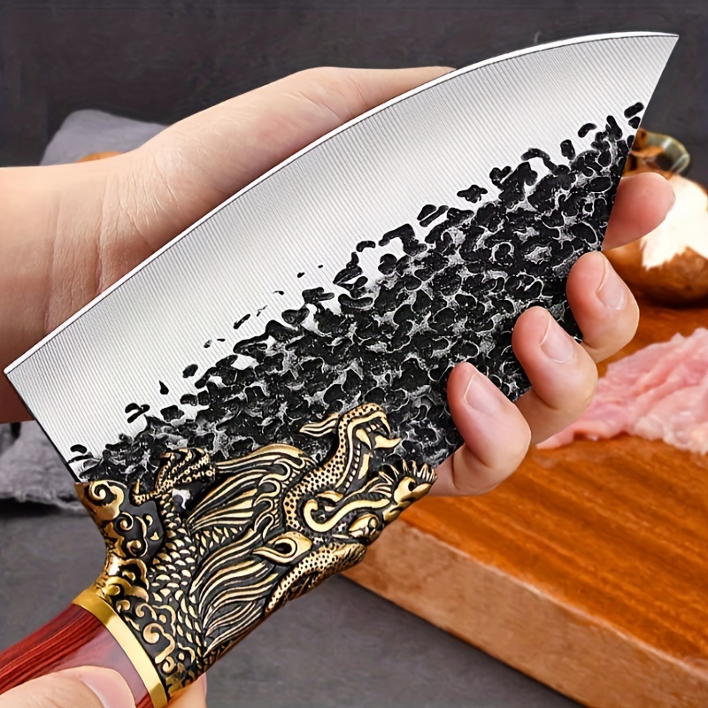 Conjunto de 3, faca de cozinha, faca de corte, faca de carne, acampamento ao ar livre, faca de corte forjada