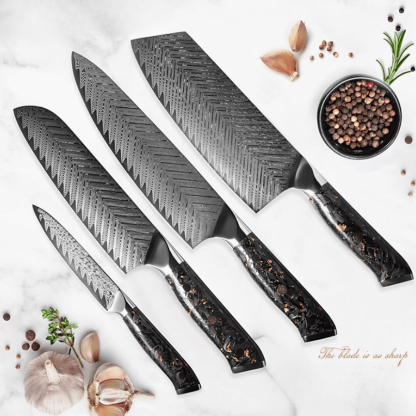 ✨Speciális szakácskés 67 rétegű damaszkuszi acél konyhakés konyhakés készlet - 4 részes