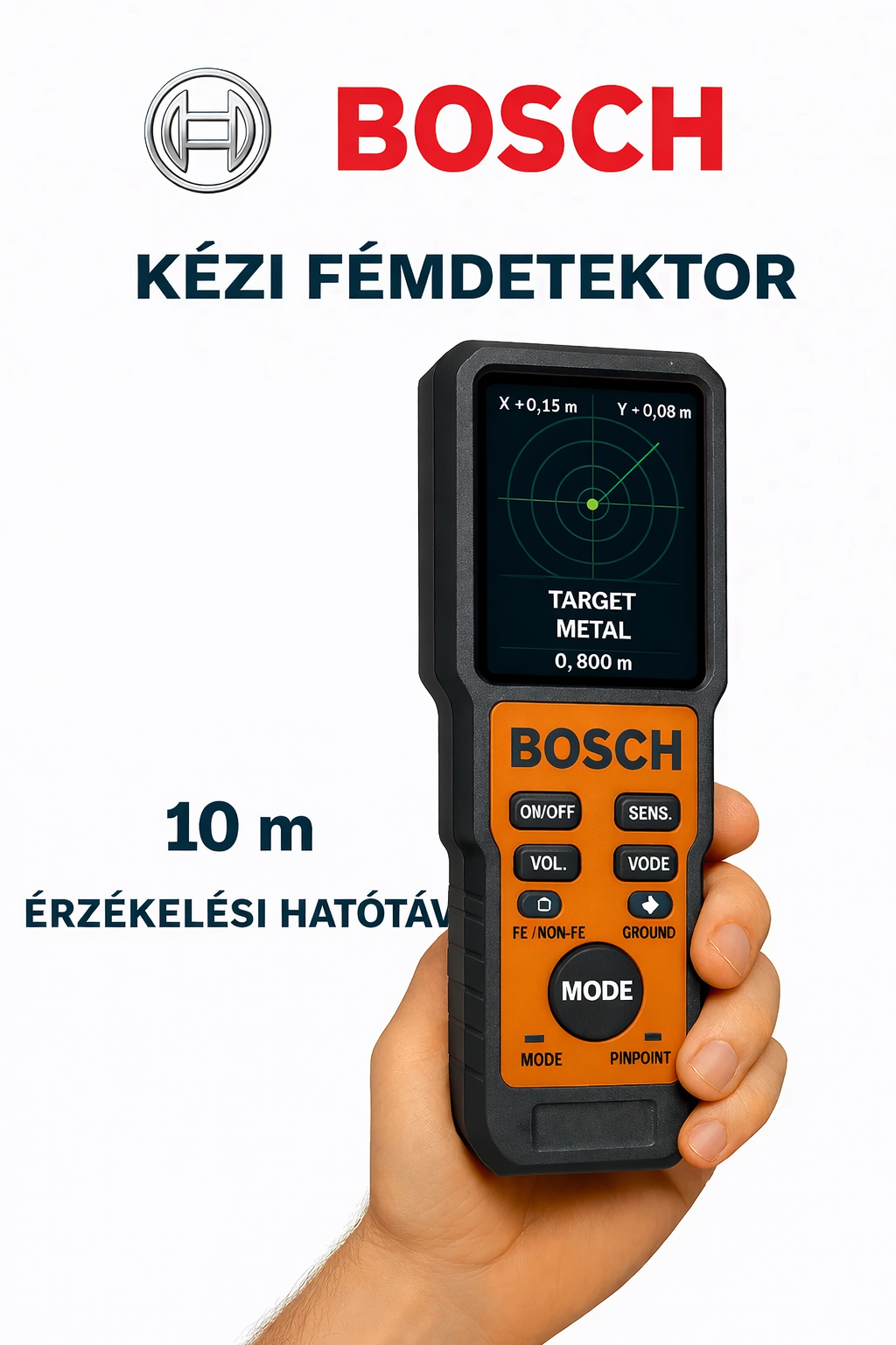 Nagy pontosságú fémdetektor BOSCH
