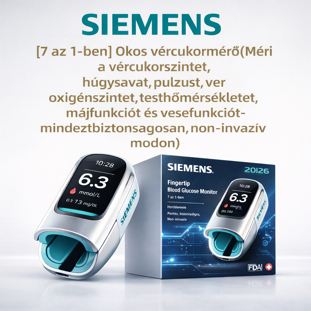 Siemens™ Új, nem invazív, intelligens vércukorszintmérő  💉 Tűmentes és fájdalommentes vércukorszintmérés  🔥 Fejlett német technológiával 🔥 – Gyors, pontos és megbízható, könnyedén figyelemmel kísérheti egészségét bármikor, bárhol.
