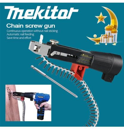 🎁 ¡Descuento del 50% en todos los productos!🔧 Adaptador automático de pistola de clavos con cadena de tornillo✨
