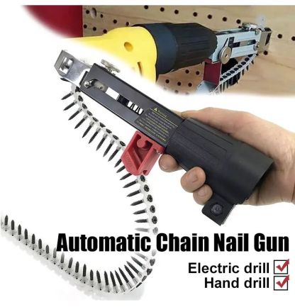 🎁 ¡Descuento del 50% en todos los productos!🔧 Adaptador automático de pistola de clavos con cadena de tornillo✨
