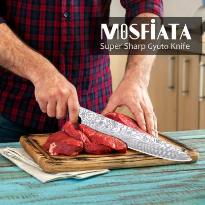 MOSFiATA šéfkuchařský nůž 10palcový super ostrý profesionální kuchyňský nůž Německý kuchařský nůž z nerezové oceli s vysokým obsahem uhlíku EN.4116