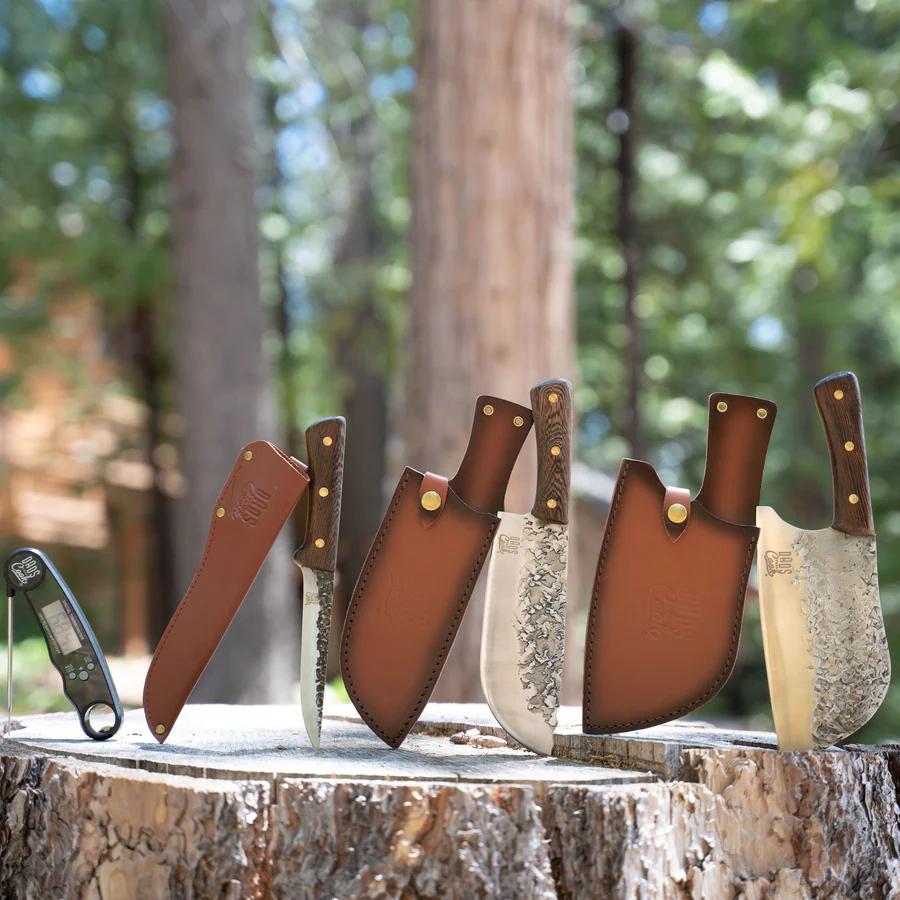 4 части, швейцарски кулинарни инструменти с дамаскски рисунък - подходящи за къмпинг на открито и домашно ползване.