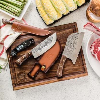 4 части, швейцарски кулинарни инструменти с дамаскски рисунък - подходящи за къмпинг на открито и домашно ползване.