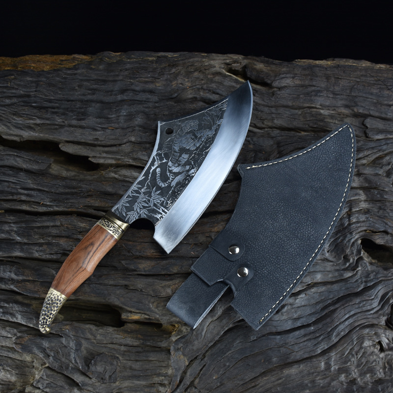 Μαχαίρια κουζίνας Χειροποίητο σφυρηλατημένο αιχμηρό μαχαίρι χωρίς κόκαλα Καμπύλο μαχαίρι σεφ